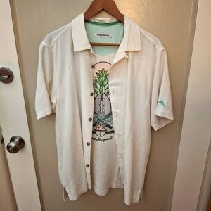 Tommy Bahama Silk Ivory Embroidered Shirt_2